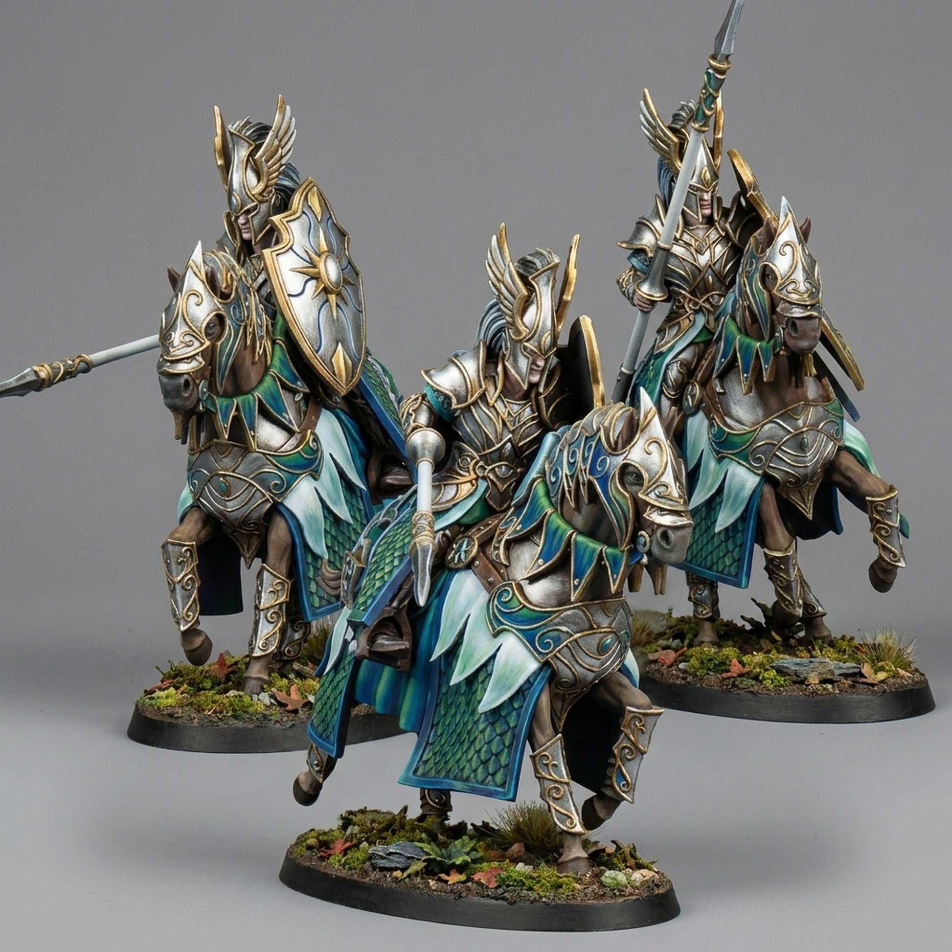 Miniatura Caballeros de Ashur Altos Elfos resina 32mm sin pintar - Drakholm