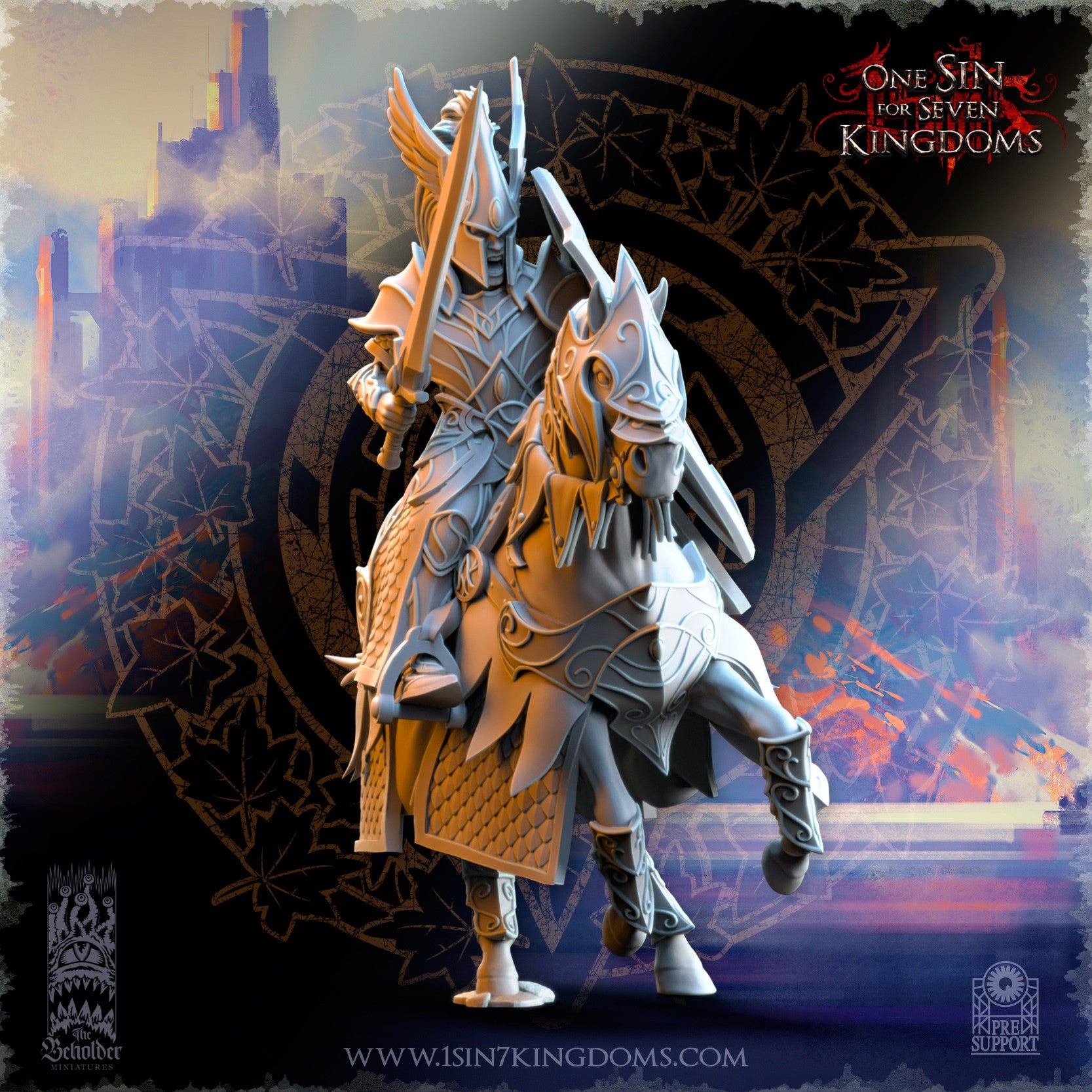 Miniatura Caballeros de Ashur Altos Elfos resina 32mm sin pintar - Drakholm