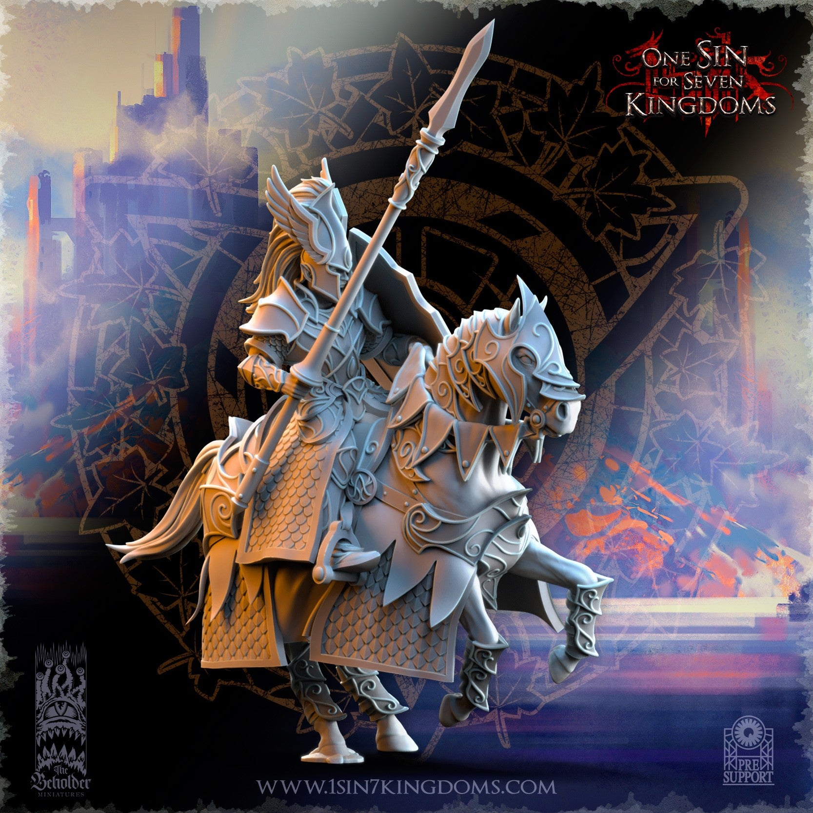 Miniatura Caballeros de Ashur Altos Elfos resina 32mm sin pintar - Drakholm