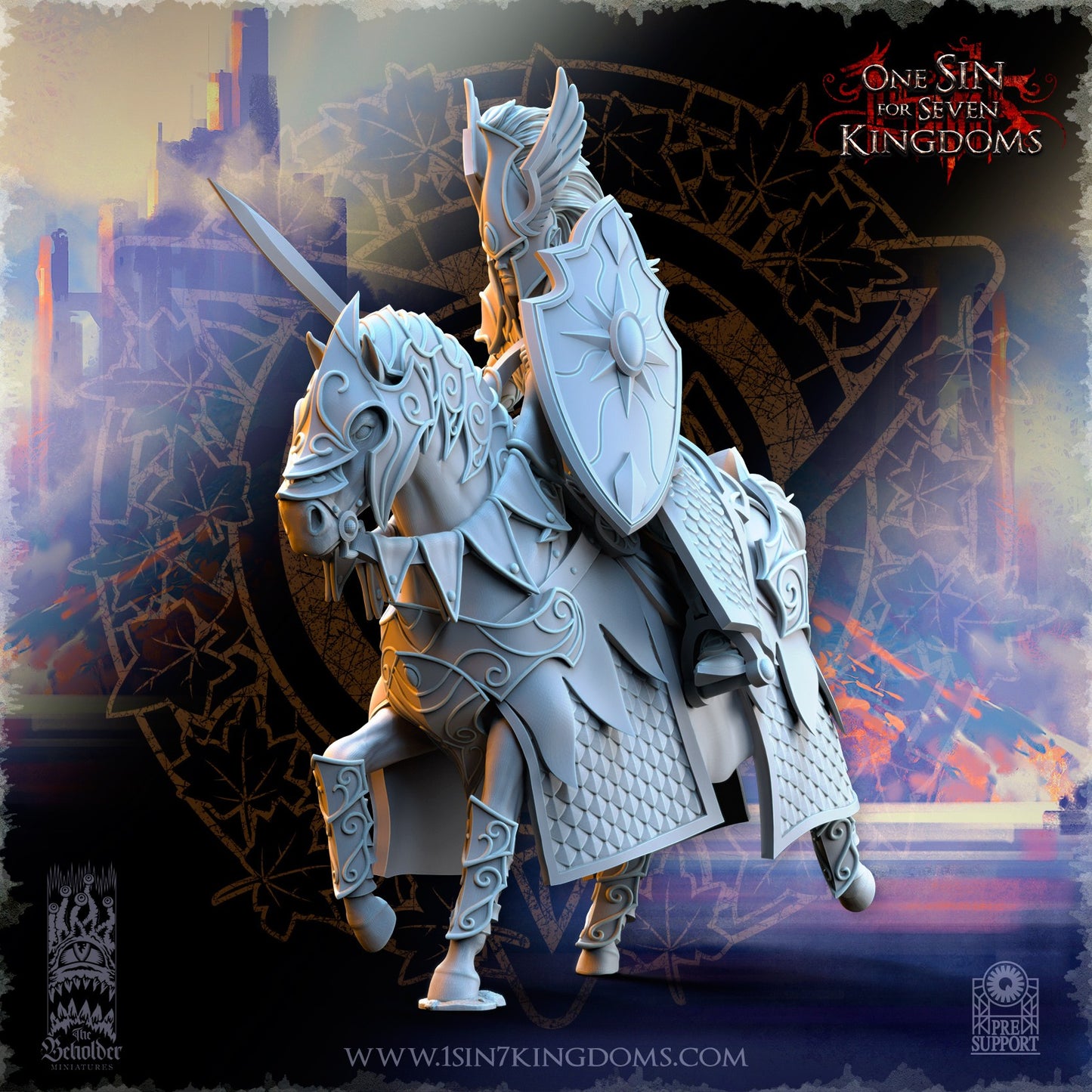 Miniatura Caballeros de Ashur Altos Elfos resina 32mm sin pintar - Drakholm