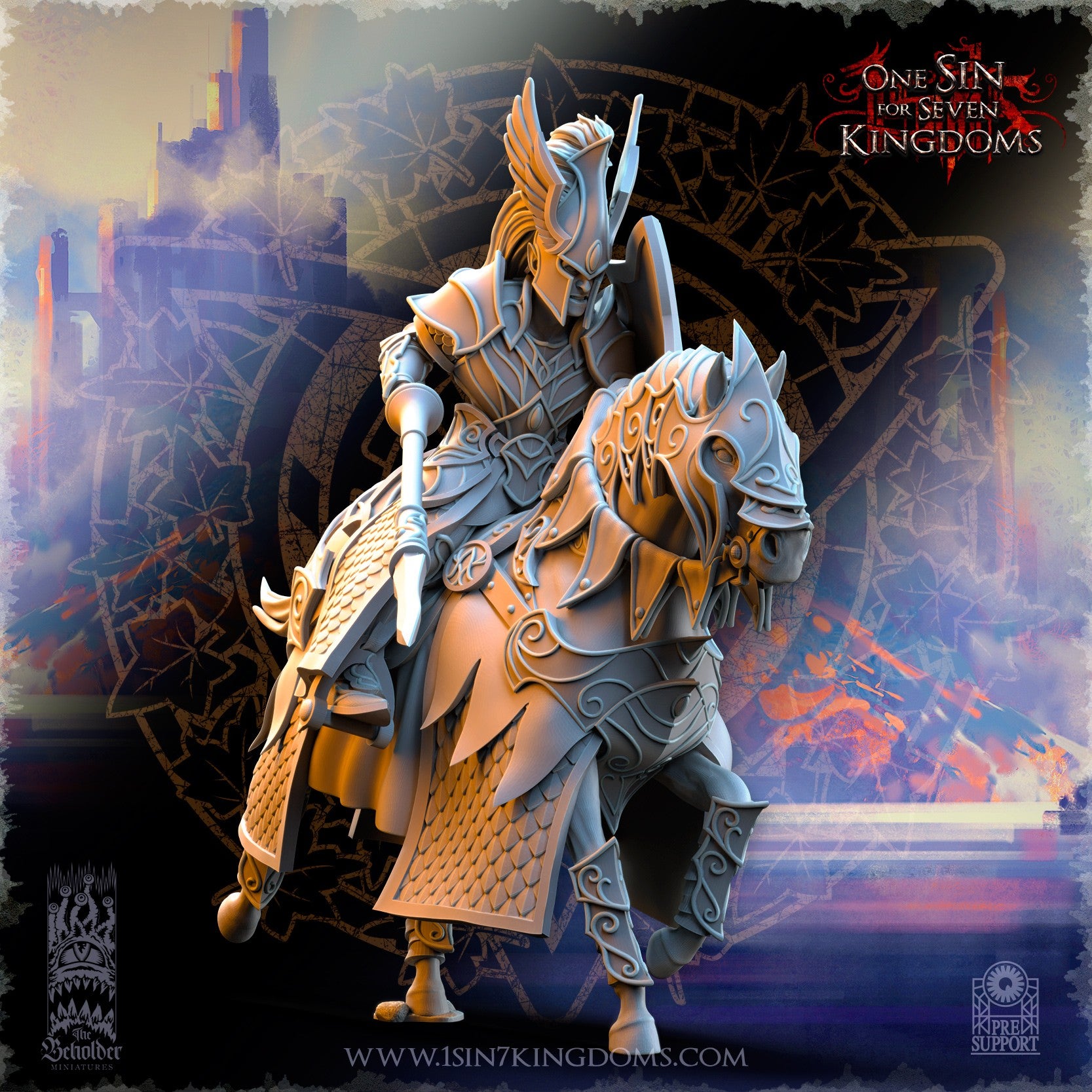 Miniatura Caballeros de Ashur Altos Elfos resina 32mm sin pintar - Drakholm