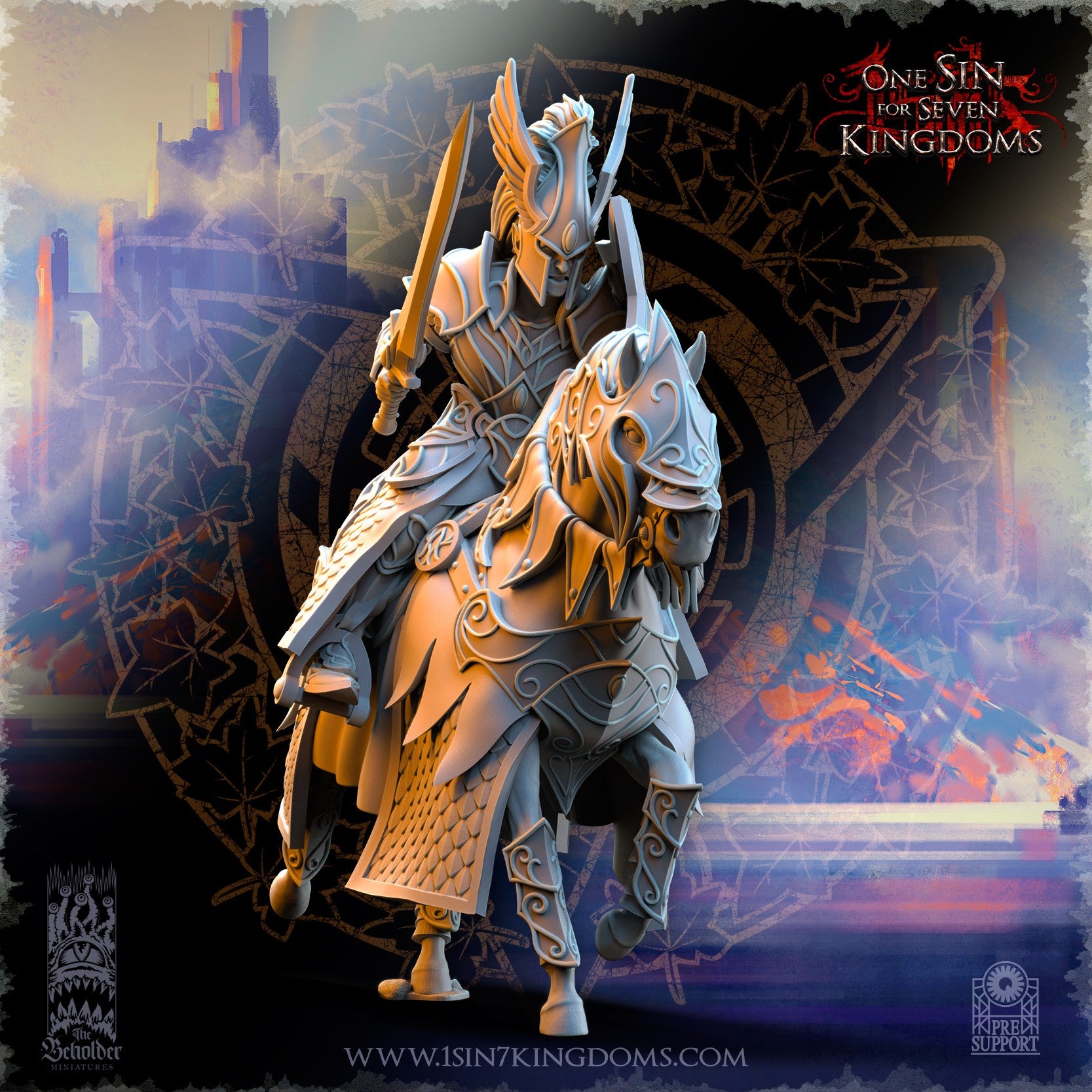Miniatura Caballeros de Ashur Altos Elfos resina 32mm sin pintar - Drakholm