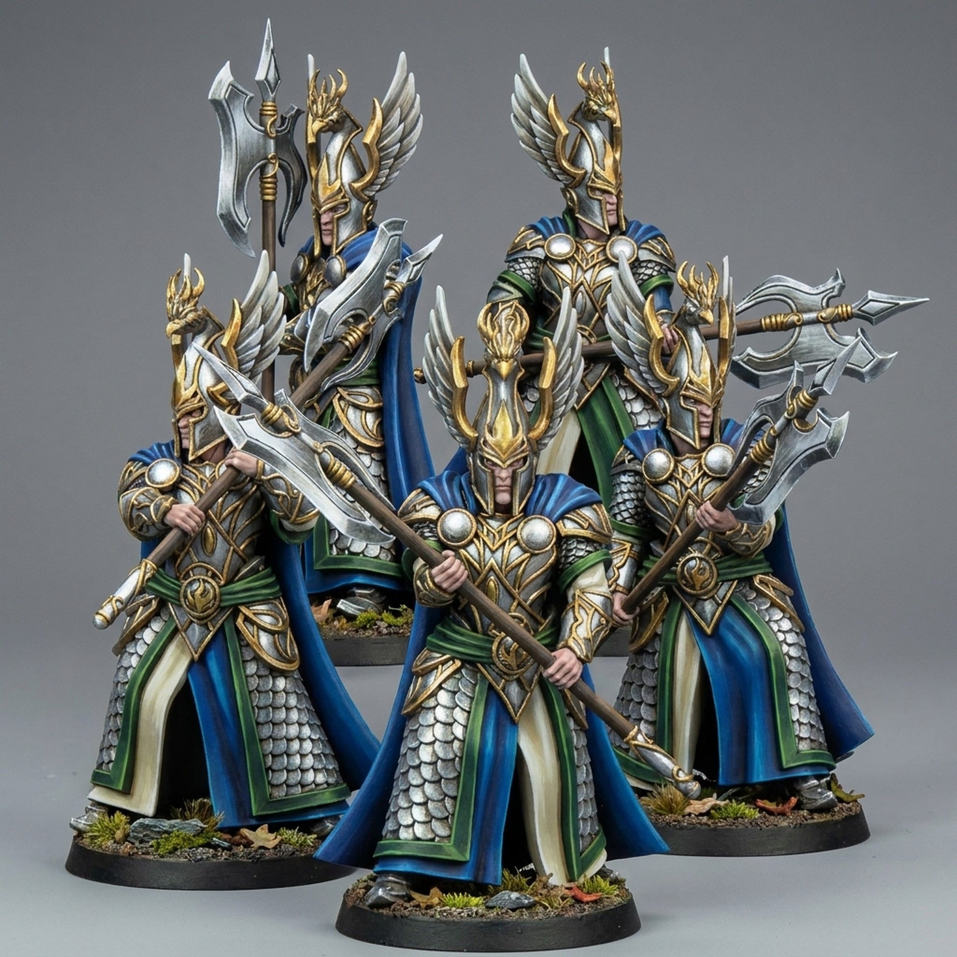 Miniatura Guardianes del pájaro ardiente Altos Elfos resina 32mm sin pintar - Drakholm