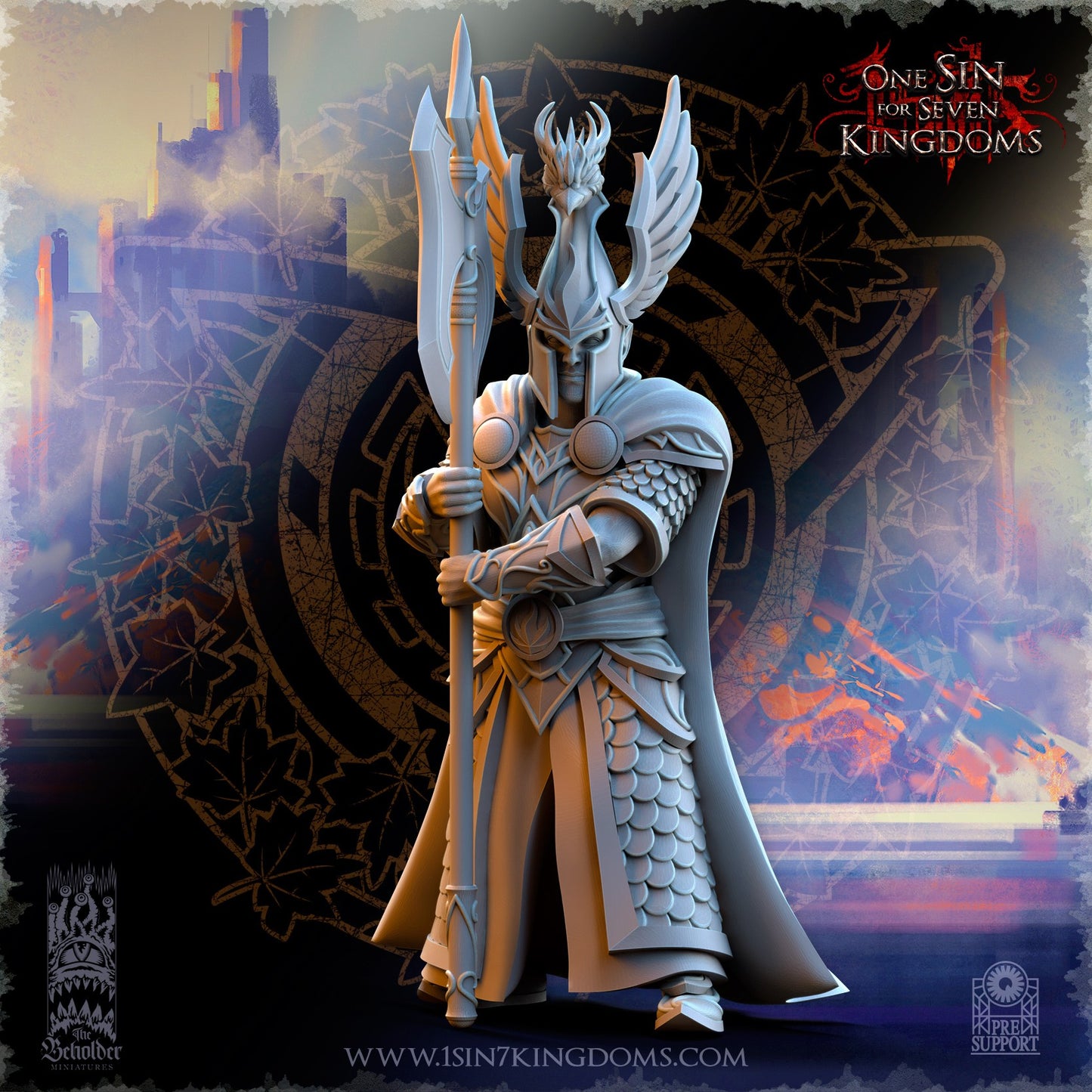 Miniatura Guardianes del pájaro ardiente Altos Elfos resina 32mm sin pintar - Drakholm