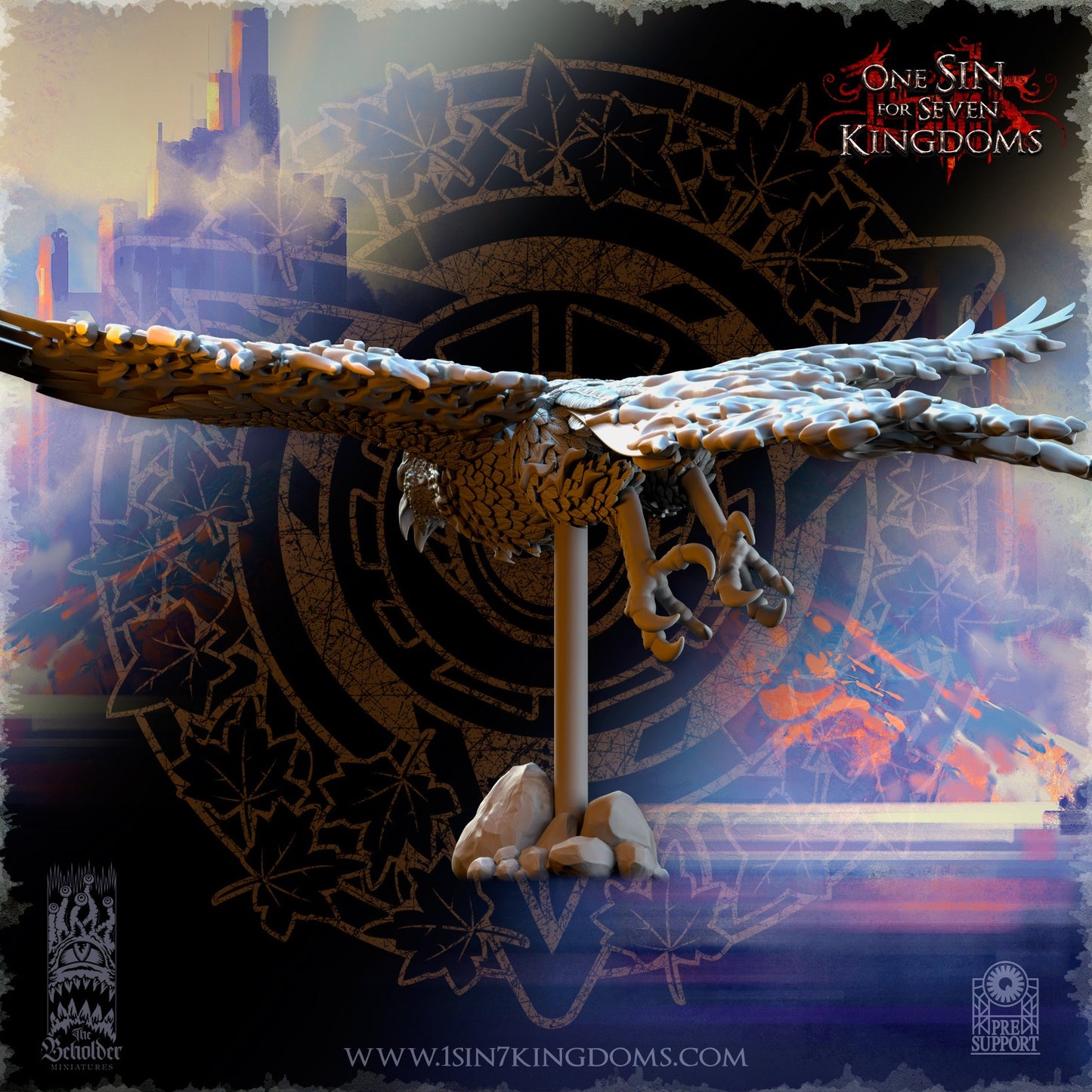 Miniatura Señor del pájaro ardiente sobre fénix Altos Elfos resina 32mm sin pintar - Drakholm
