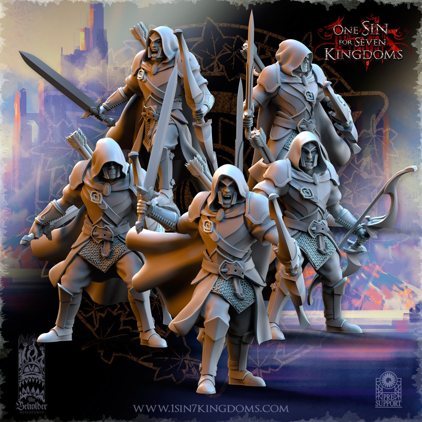 Miniatura Sombras de Ashur Altos Elfos resina 32mm sin pintar - Drakholm