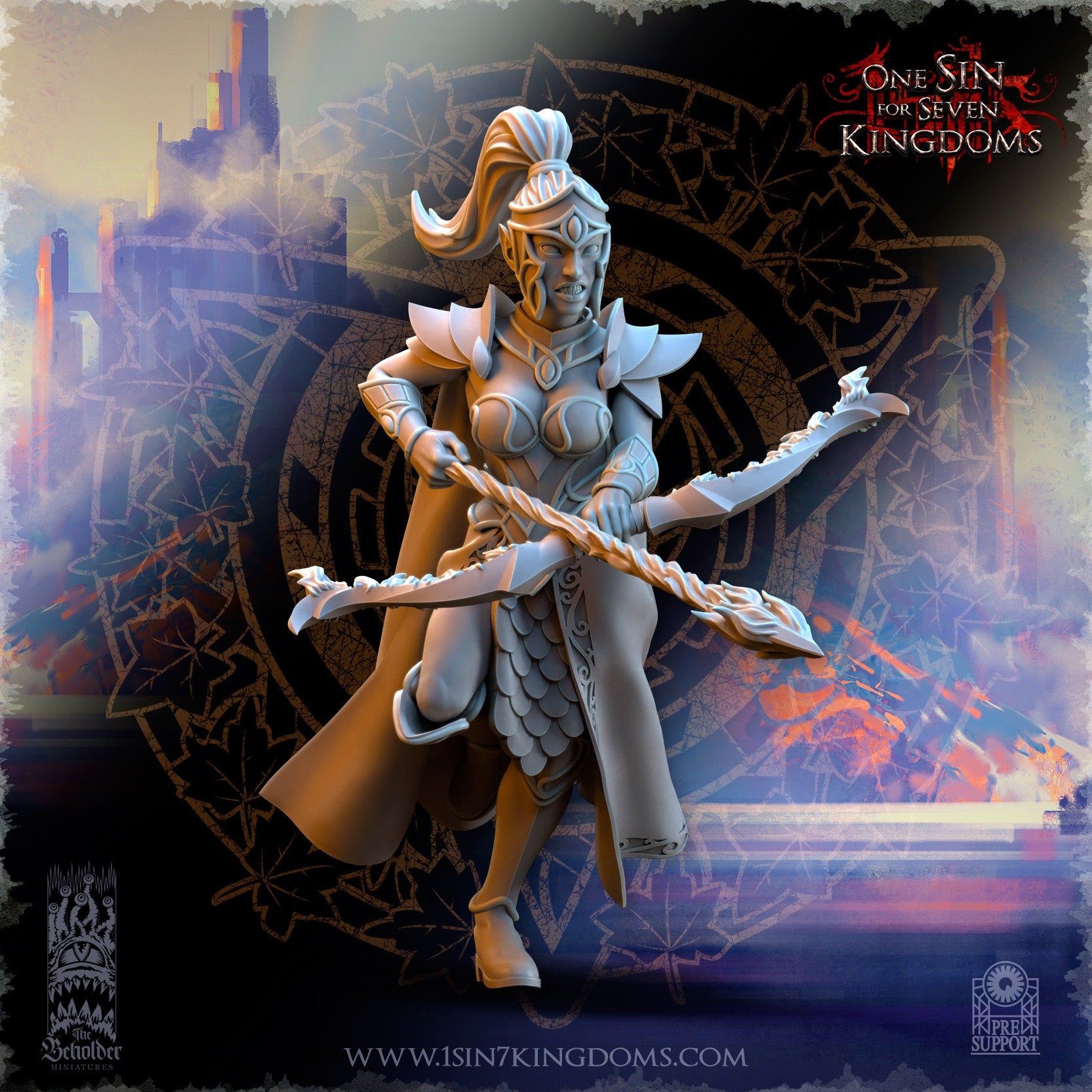 Miniatura Hermandad arquera de Plataluna Altos Elfos resina 32mm sin pintar - Drakholm