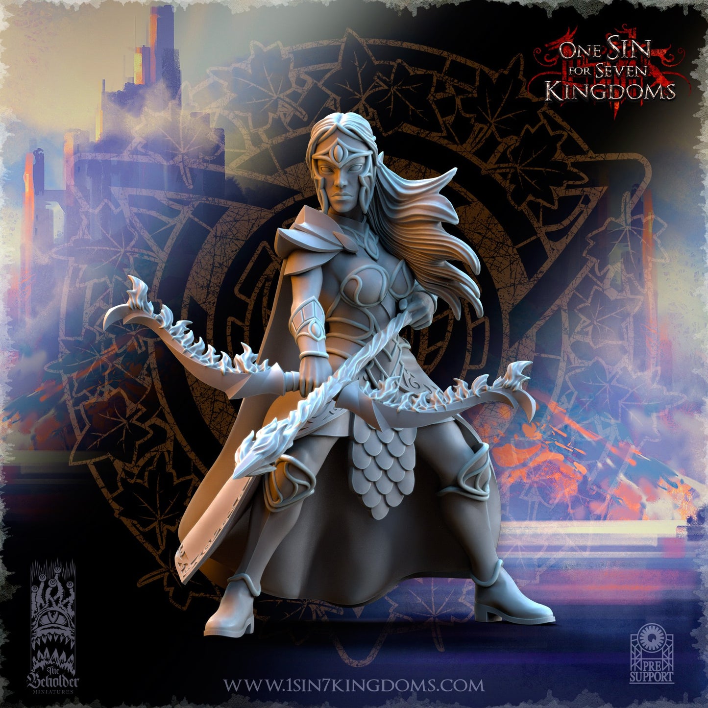 Miniatura Hermandad arquera de Plataluna Altos Elfos resina 32mm sin pintar - Drakholm