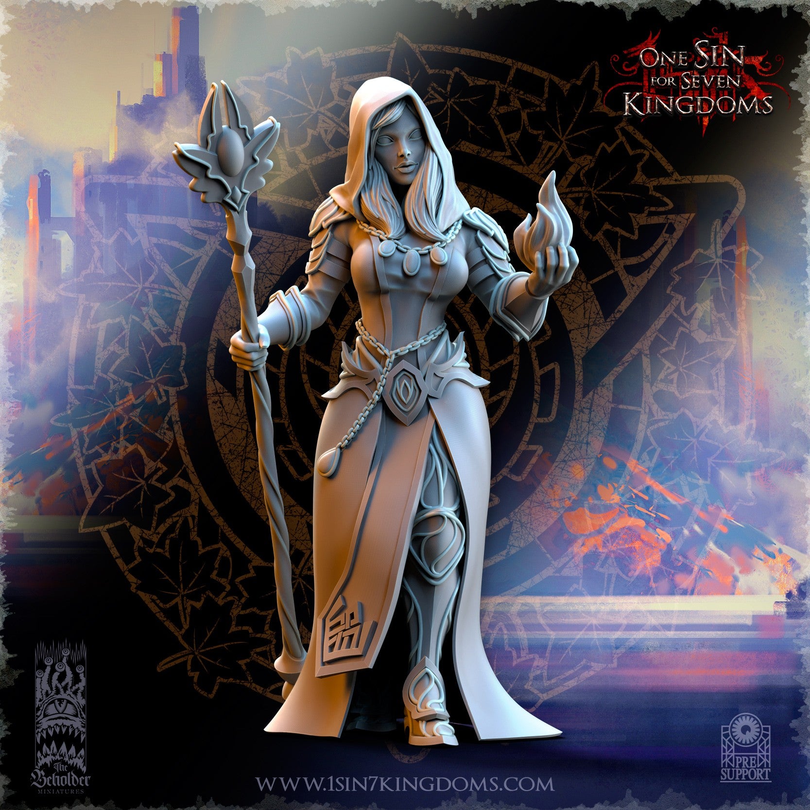 Miniatura Hechiceras del círculo interior Altos Elfos resina 32mm sin pintar - Drakholm
