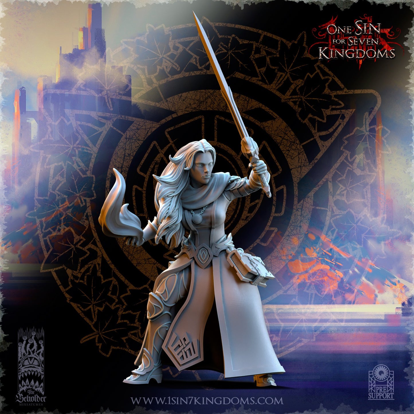 Miniatura Hechiceras del círculo interior Altos Elfos resina 32mm sin pintar - Drakholm