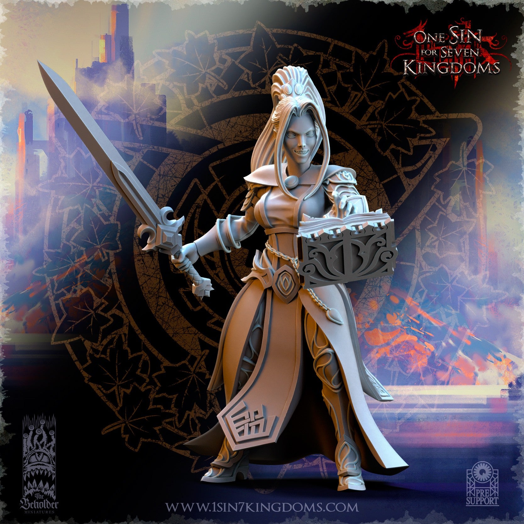 Miniatura Hechiceras del círculo interior Altos Elfos resina 32mm sin pintar - Drakholm
