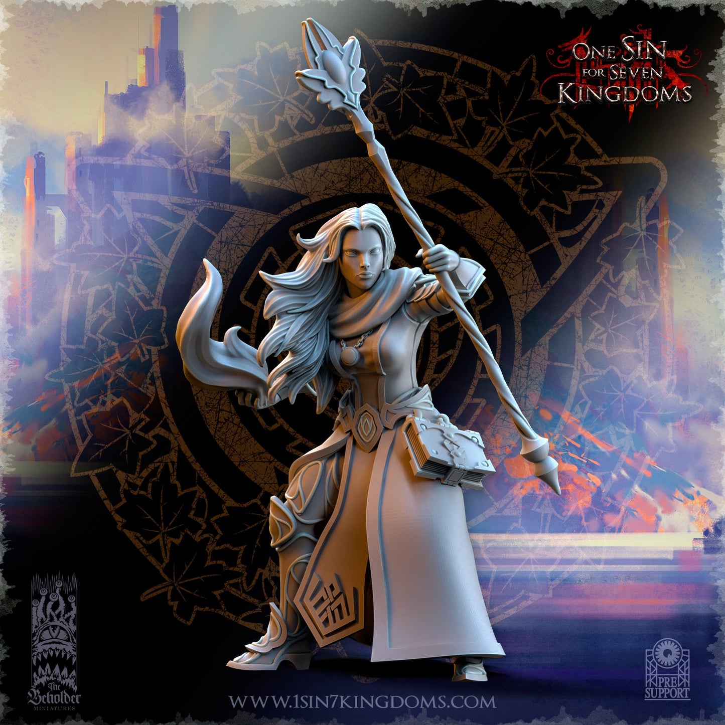 Miniatura Hechiceras del círculo interior Altos Elfos resina 32mm sin pintar - Drakholm