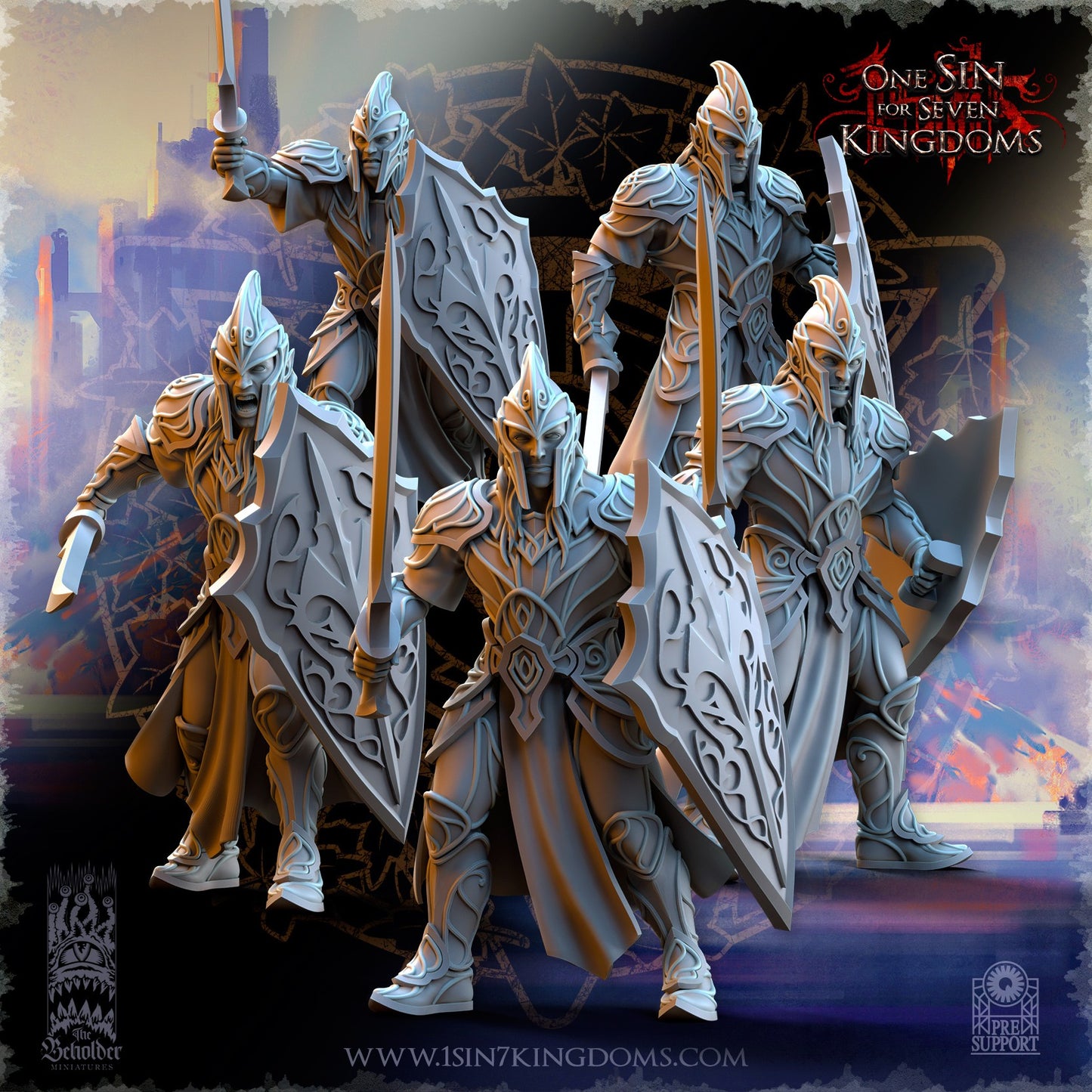 Miniatura Guerreros de Plataluna Altos Elfos resina 32mm sin pintar - Drakholm