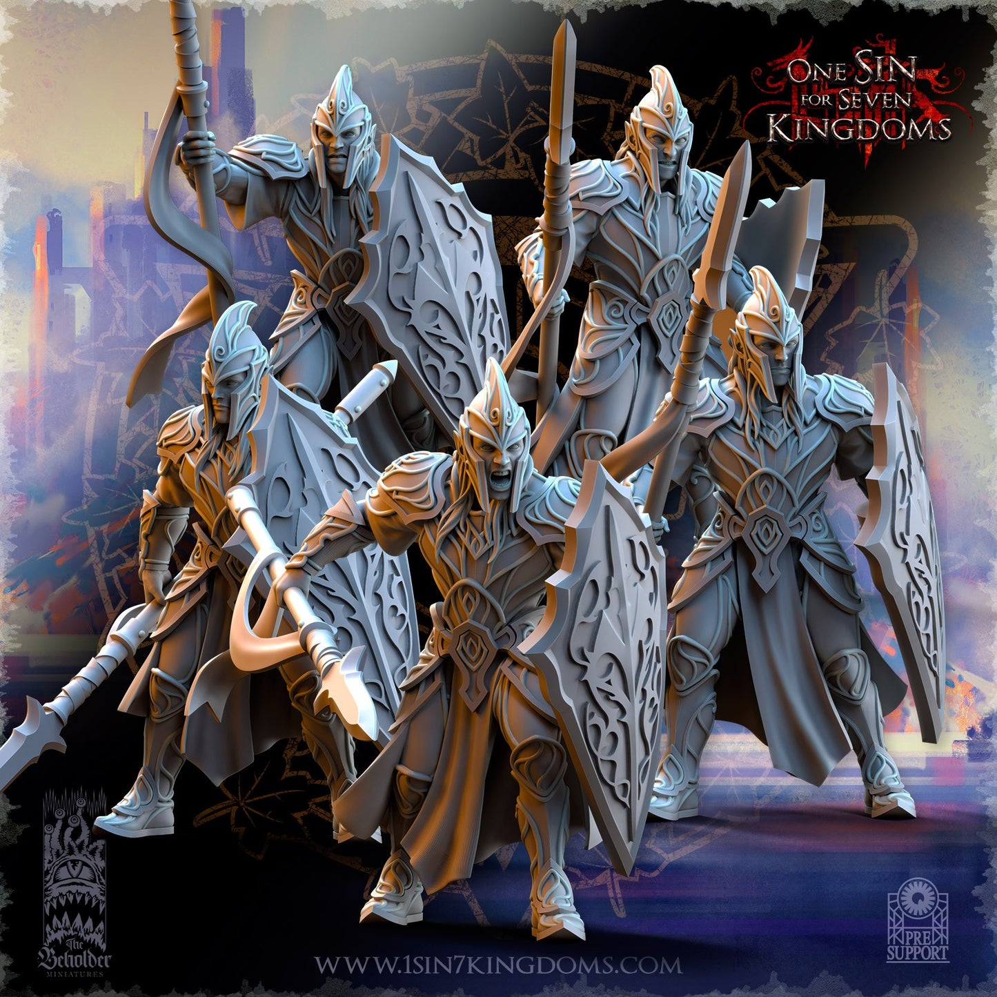 Miniatura Guerreros de Plataluna Altos Elfos resina 32mm sin pintar - Drakholm