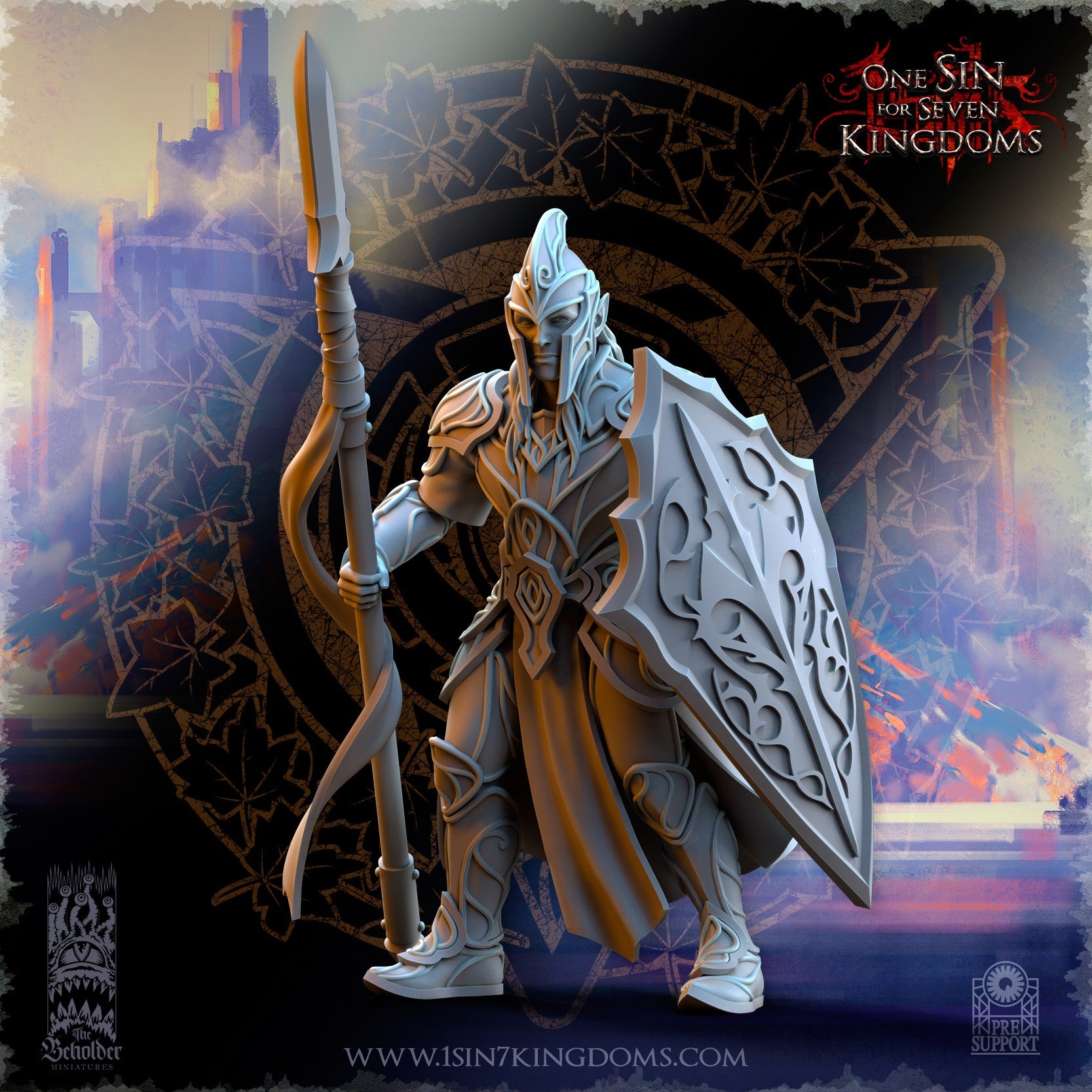 Miniatura Guerreros de Plataluna Altos Elfos resina 32mm sin pintar - Drakholm