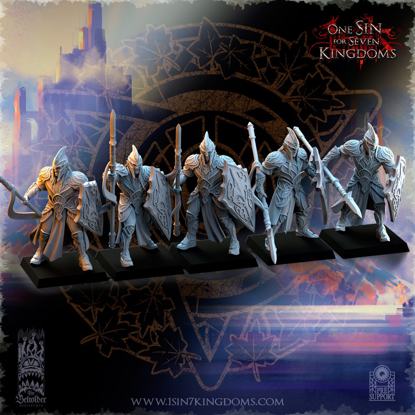 Miniatura Guerreros de Plataluna Altos Elfos resina 32mm sin pintar - Drakholm