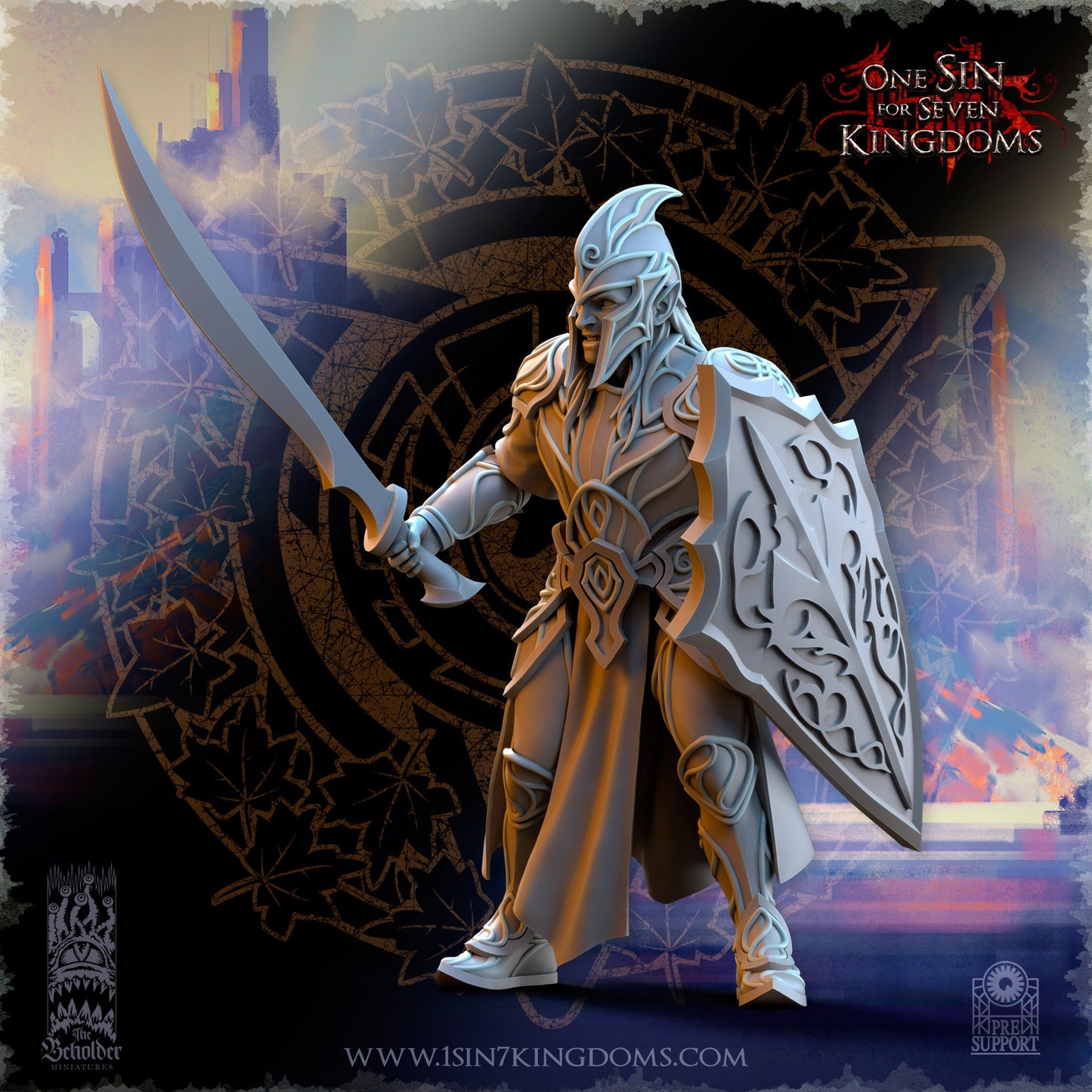 Miniatura Guerreros de Plataluna Altos Elfos resina 32mm sin pintar - Drakholm