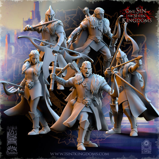 Miniatura Exploradores del bosque Altos Elfos resina 32mm sin pintar - Drakholm
