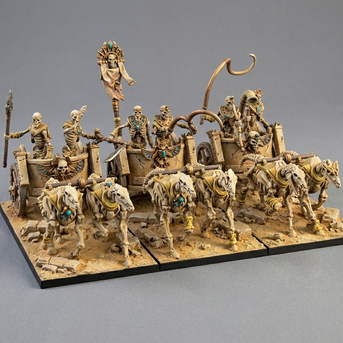 Miniatura Carros de Guerra Esqueléticos Reyes Funerarios resina 32mm sin pintar - Drakholm