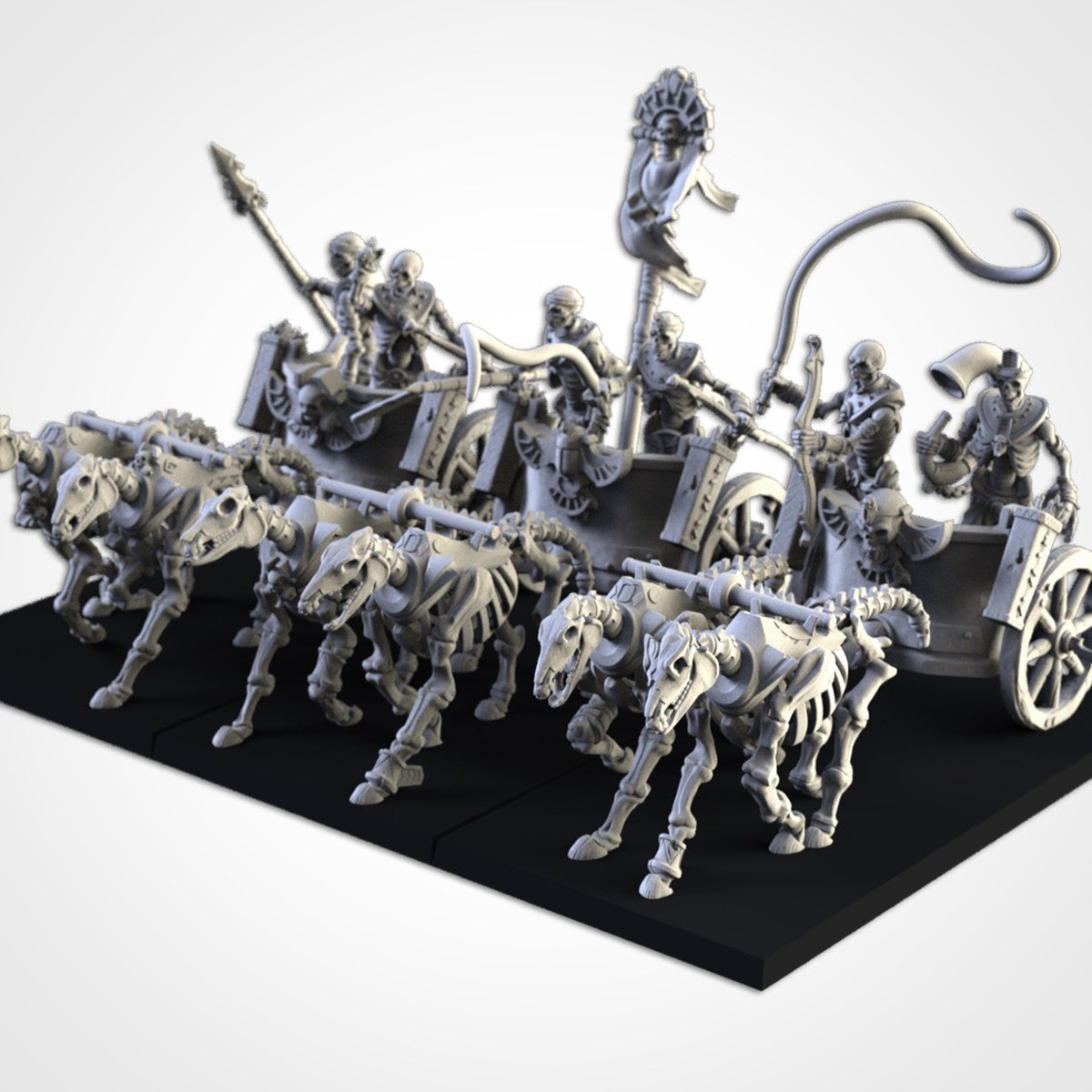 Miniatura Carros de Guerra Esqueléticos Reyes Funerarios resina 32mm sin pintar - Drakholm
