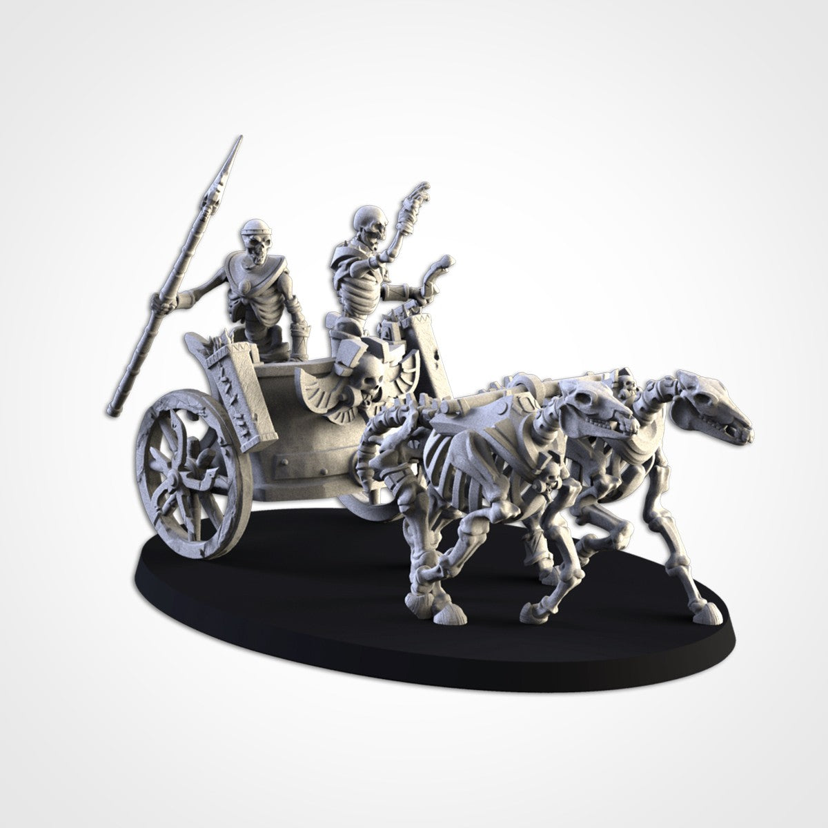 Miniatura Carros de Guerra Esqueléticos Reyes Funerarios resina 32mm sin pintar - Drakholm
