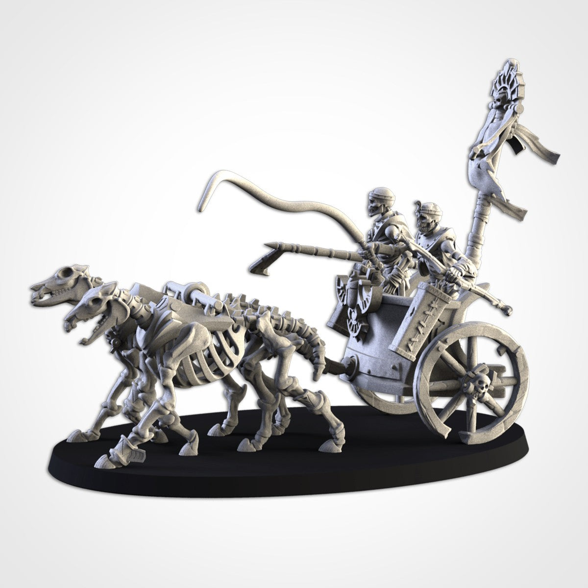Miniatura Carros de Guerra Esqueléticos Reyes Funerarios resina 32mm sin pintar - Drakholm
