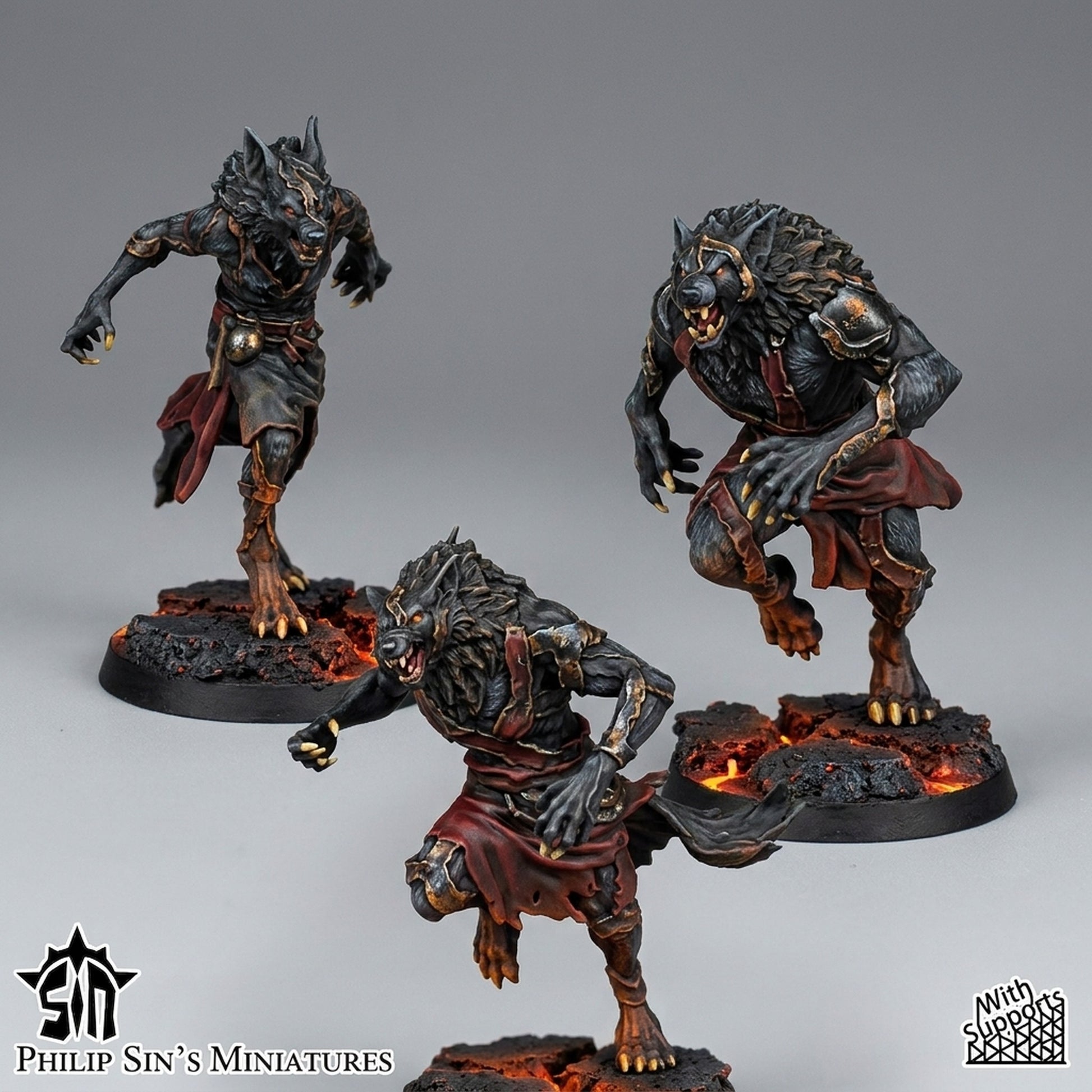 Miniatura Los Lobos de Piel Reinos del Caos resina 32mm sin pintar - Drakholm