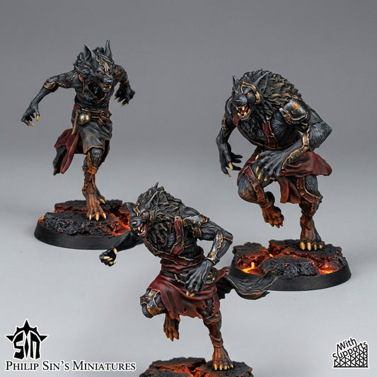 Miniatura Los Lobos de Piel Reinos del Caos resina 32mm sin pintar - Drakholm