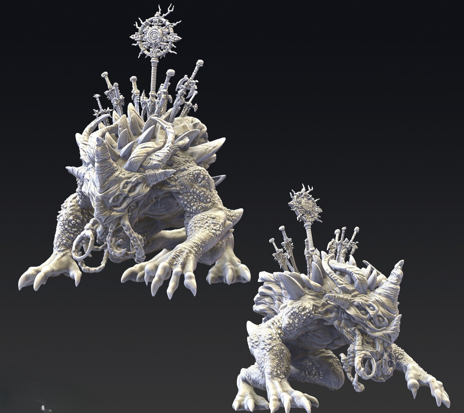 Miniatura La Bestia de la Matanza Reinos del Caos resina 32mm sin pintar - Drakholm