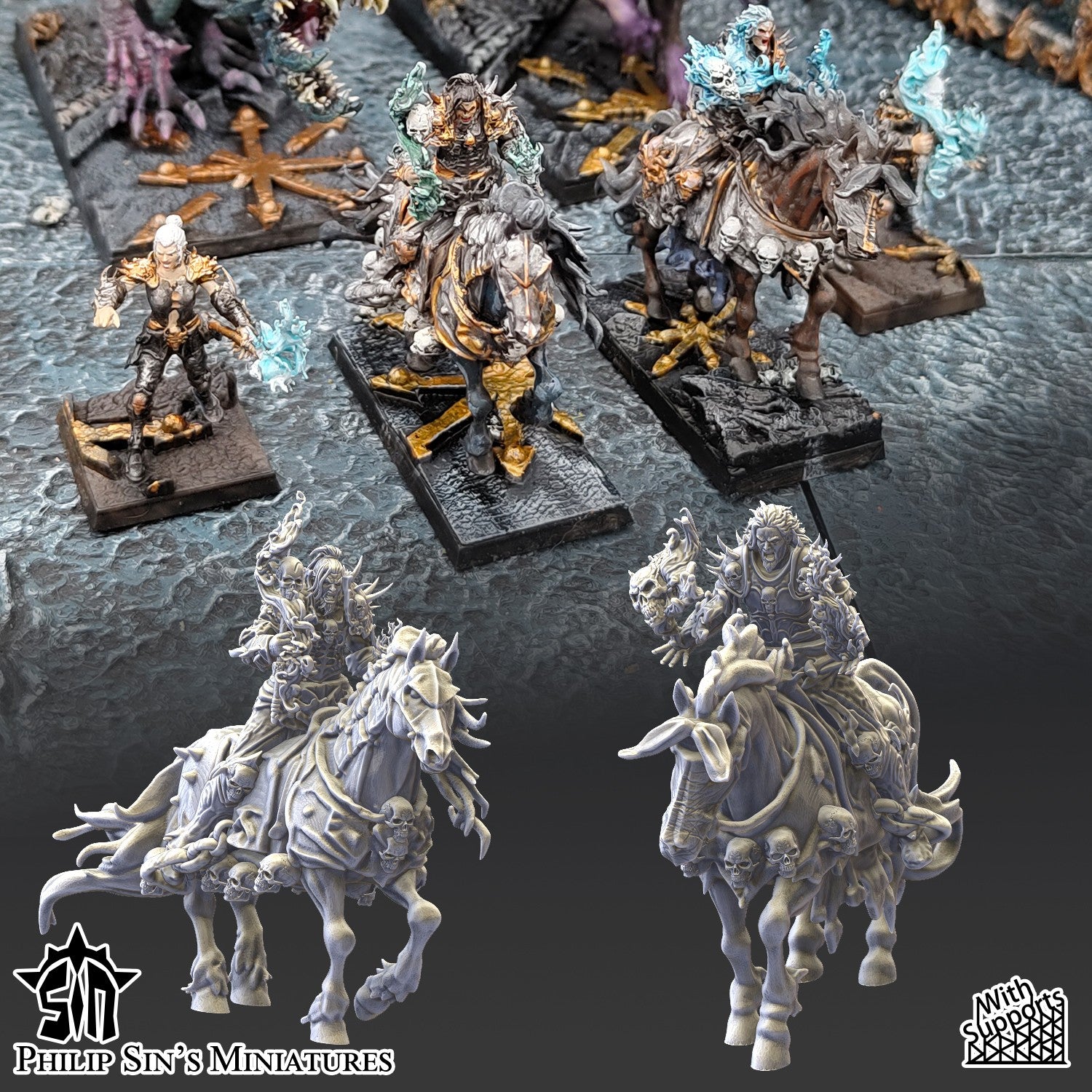 Miniatura Señores Hechiceros Reinos del Caos resina 32mm sin pintar - Drakholm