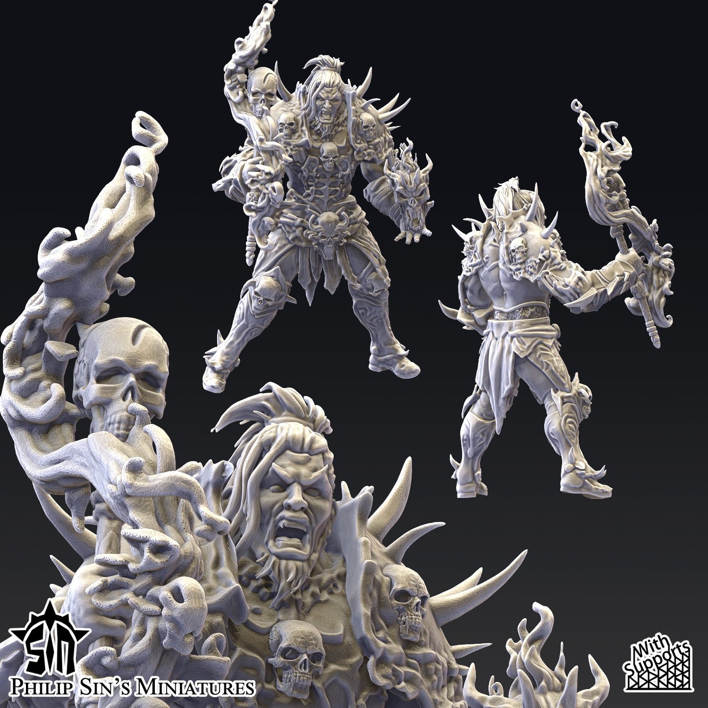 Miniatura Señores Hechiceros Reinos del Caos resina 32mm sin pintar - Drakholm
