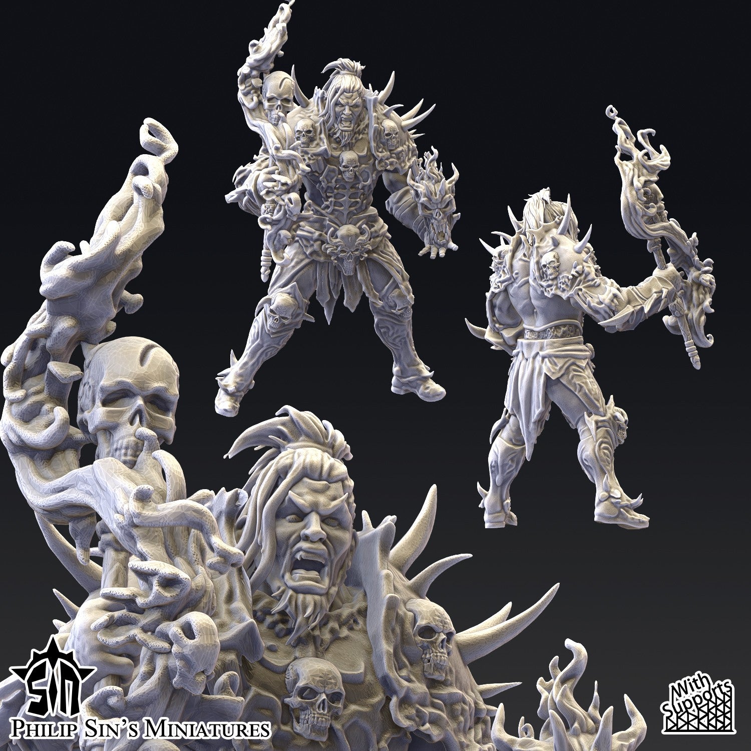 Miniatura Señores Hechiceros Reinos del Caos resina 32mm sin pintar - Drakholm