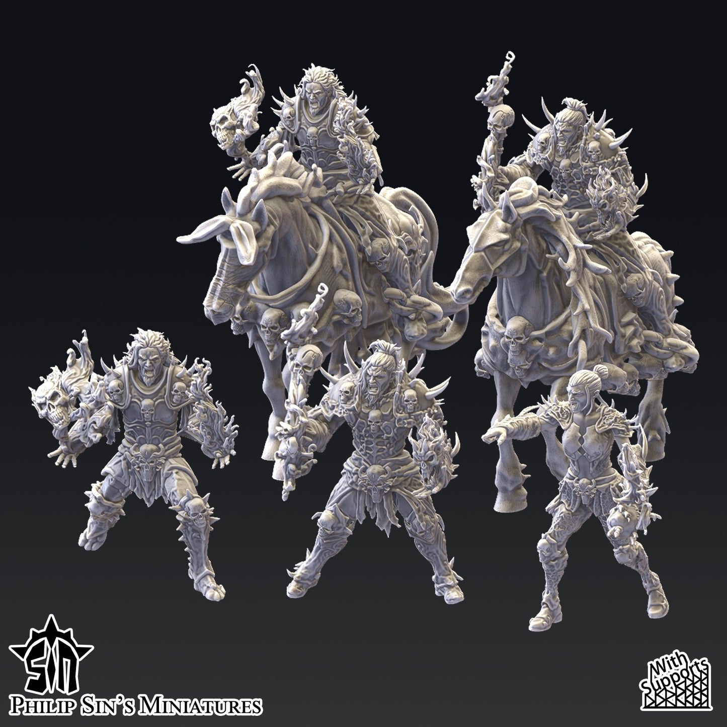 Miniatura Señores Hechiceros Reinos del Caos resina 32mm sin pintar - Drakholm