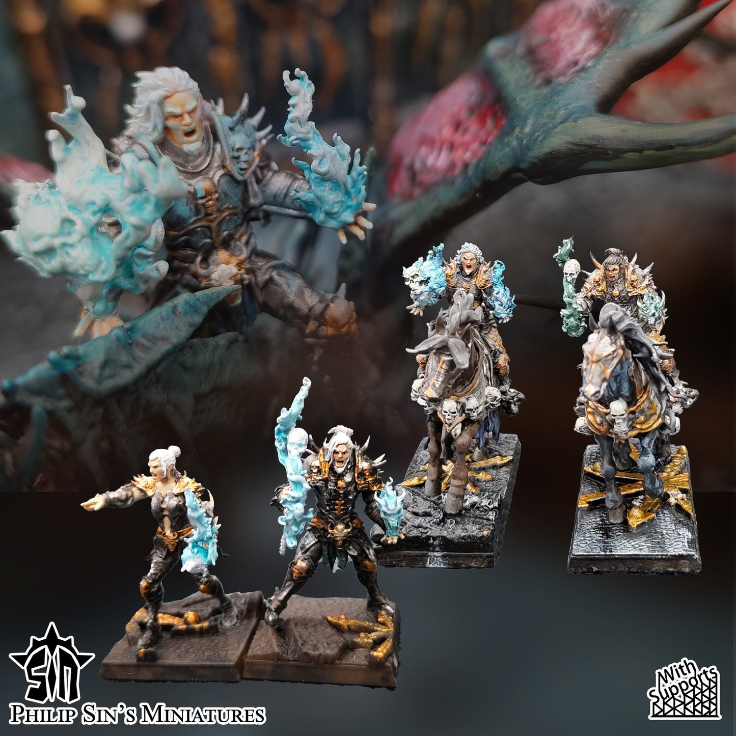 Miniatura Señores Hechiceros Reinos del Caos resina 32mm sin pintar - Drakholm