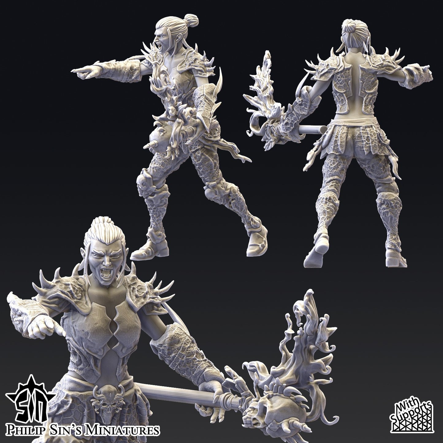 Miniatura Señores Hechiceros Reinos del Caos resina 32mm sin pintar - Drakholm