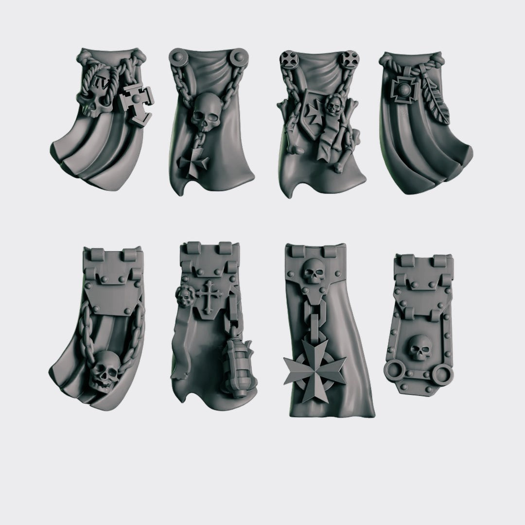Tabardos Eternal Crusaders A — bits de conversión sci-fi grimdark de Greytide Studio, resina 32mm sin pintar