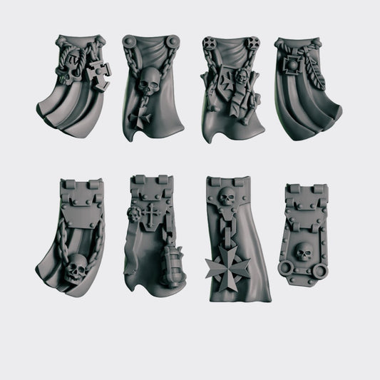Tabardos Eternal Crusaders A — bits de conversión sci-fi grimdark de Greytide Studio, resina 32mm sin pintar
