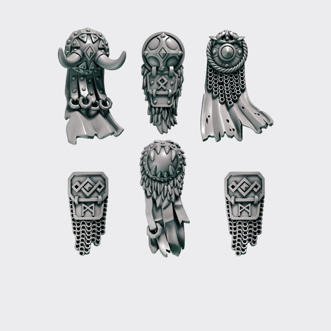 Tabardos Primal Hounds A — bits de conversión sci-fi grimdark de Greytide Studio, resina 32mm sin pintar