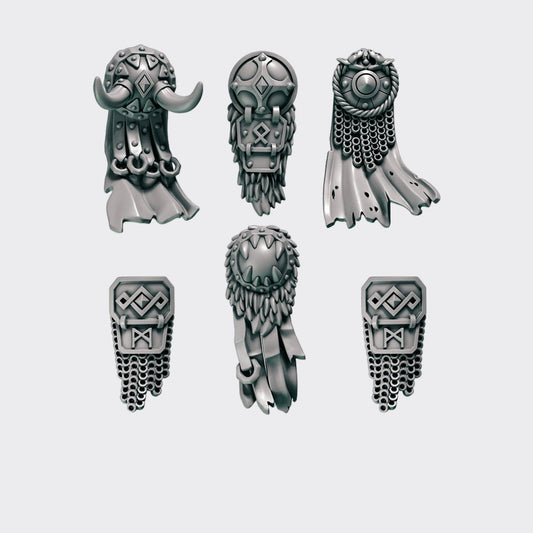 Tabardos Primal Hounds A — bits de conversión sci-fi grimdark de Greytide Studio, resina 32mm sin pintar