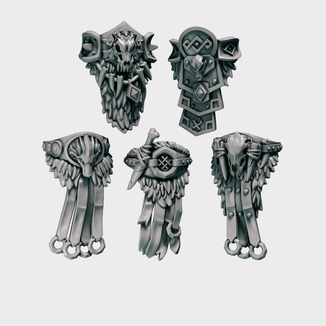 Tabardos Primal Hounds B — bits de conversión sci-fi grimdark de Greytide Studio, resina 32mm sin pintar