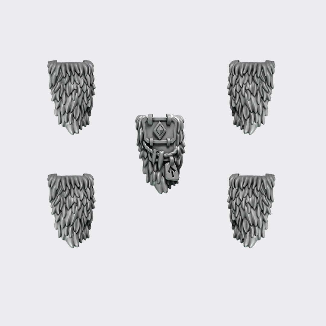 Tabardos Primal Hounds F — bits de conversión sci-fi grimdark de Greytide Studio, resina 32mm sin pintar