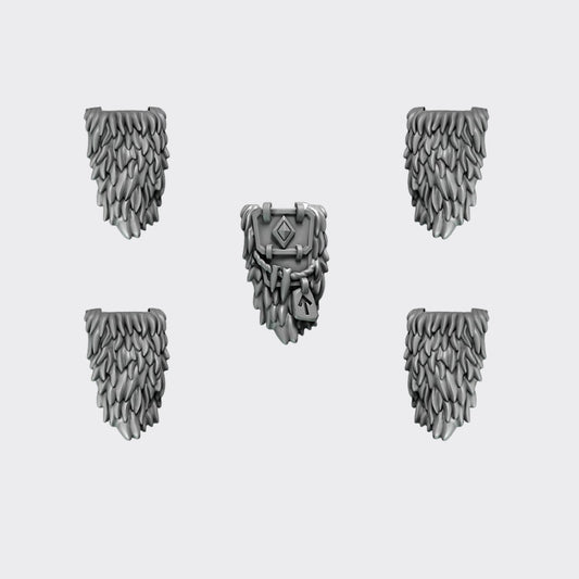Tabardos Primal Hounds F — bits de conversión sci-fi grimdark de Greytide Studio, resina 32mm sin pintar