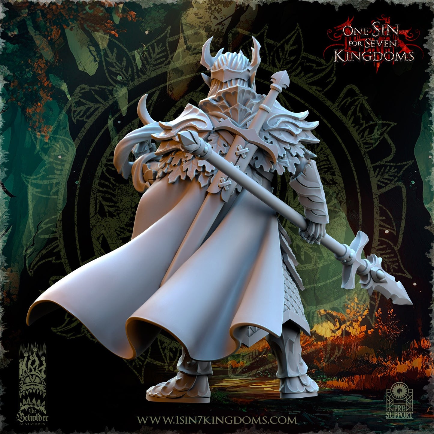 Miniatura Thalenar, Rey Perenne Elfos Silvanos resina 32mm sin pintar - Drakholm