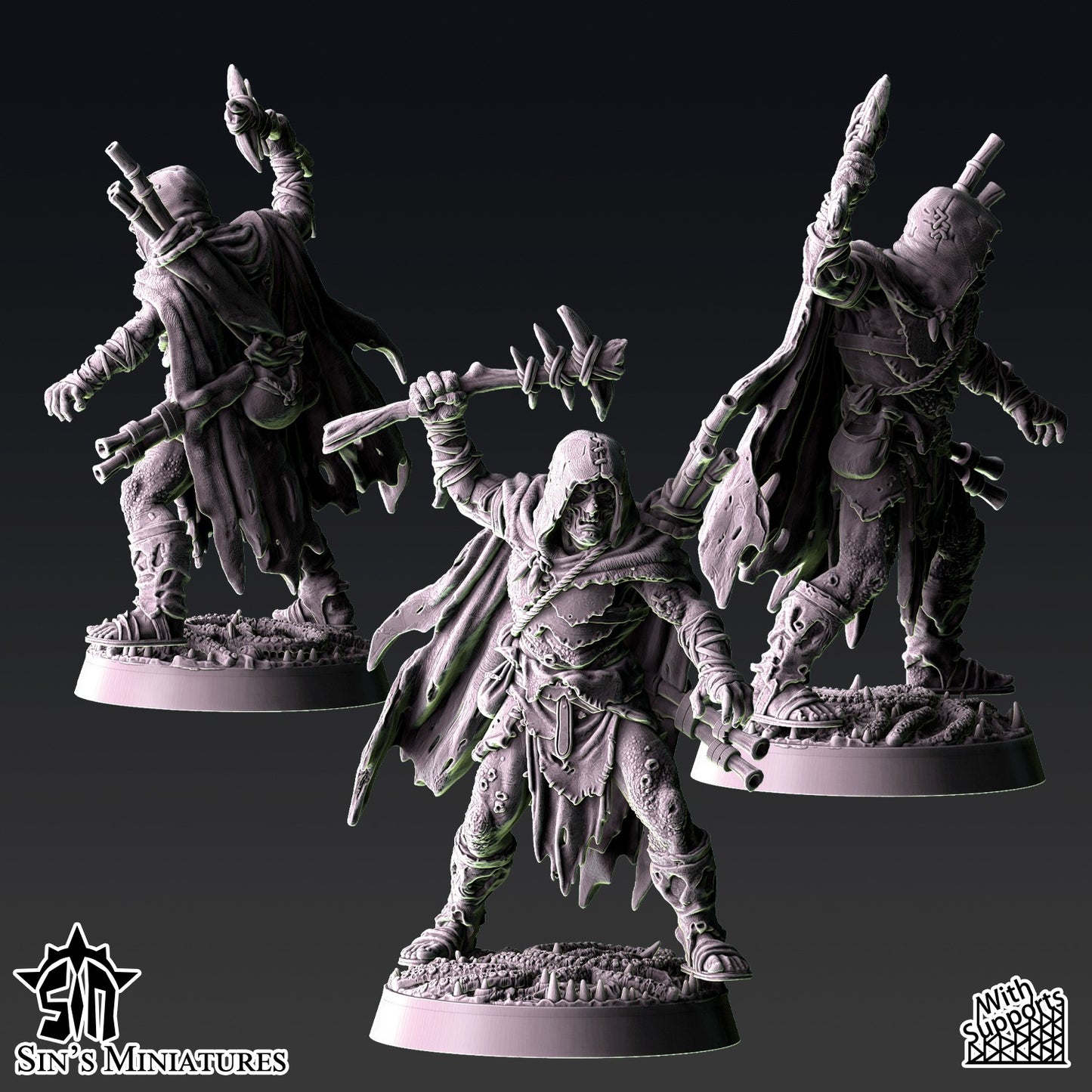 Miniatura La Hermandad de la Plaga Reinos del Caos resina 32mm sin pintar - Drakholm