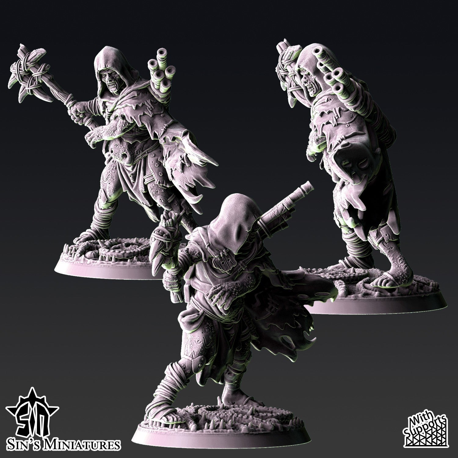 Miniatura La Hermandad de la Plaga Reinos del Caos resina 32mm sin pintar - Drakholm