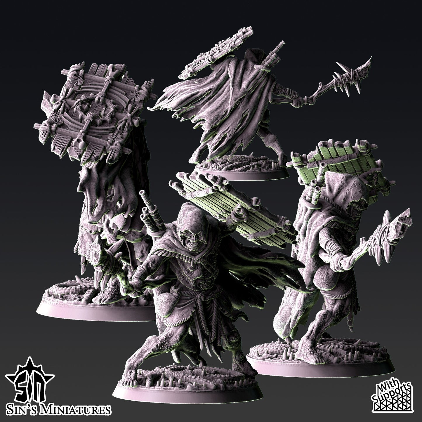 Miniatura La Hermandad de la Plaga Reinos del Caos resina 32mm sin pintar - Drakholm