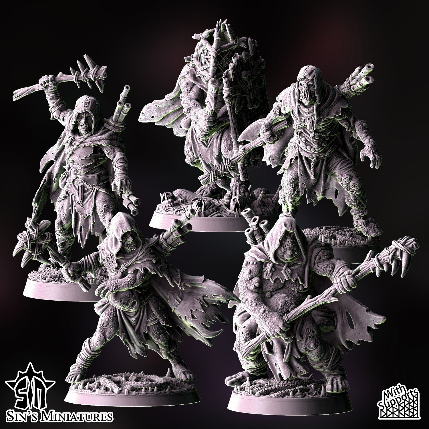 Miniatura La Hermandad de la Plaga Reinos del Caos resina 32mm sin pintar - Drakholm