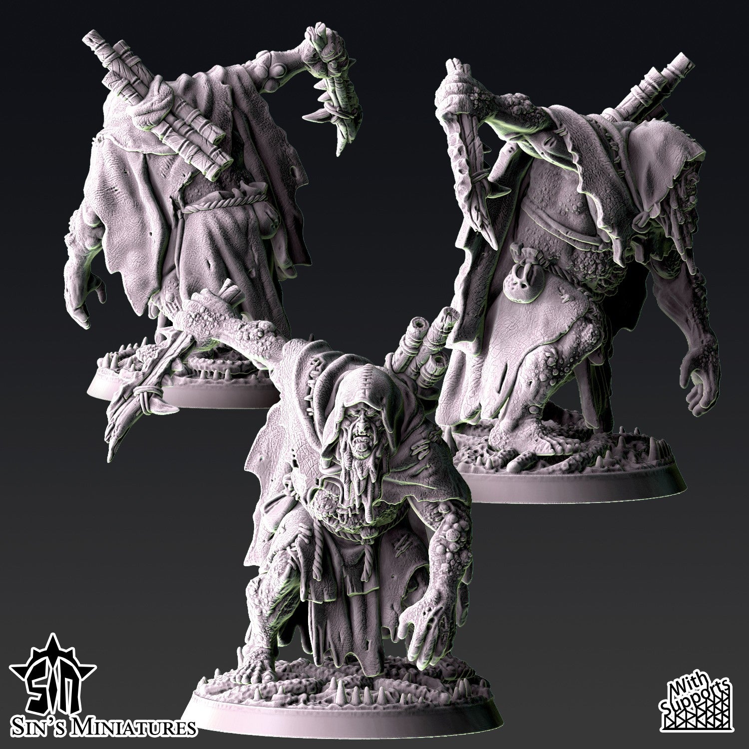 Miniatura La Hermandad de la Plaga Reinos del Caos resina 32mm sin pintar - Drakholm
