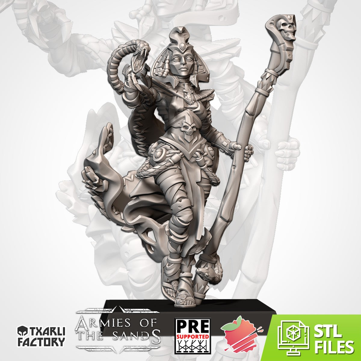 Miniatura La Reina de las Serpientes Reyes Funerarios resina 32mm sin pintar - Drakholm
