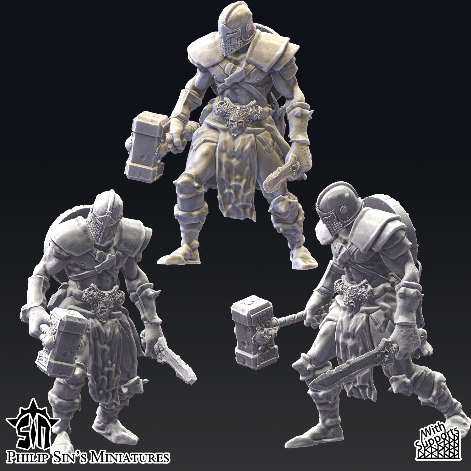 Miniatura La Banda de los Juramentados Reinos del Caos resina 32mm sin pintar - Drakholm